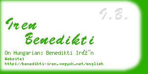 iren benedikti business card